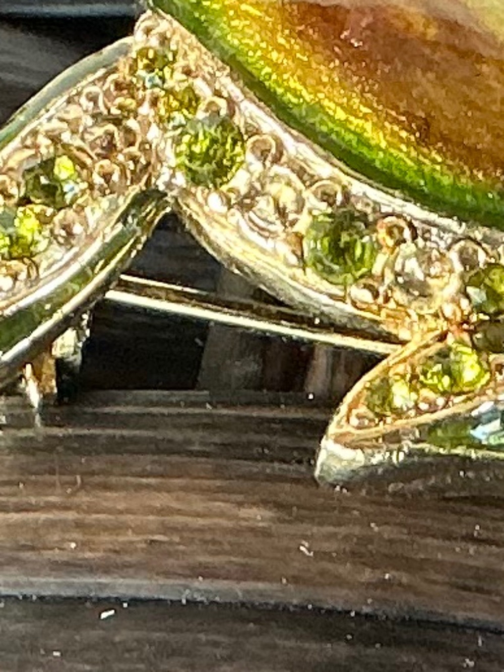 Vintage Leaping Frog Pin Green Enamel Rhinestone Unsigned Liz Claiborne 1980s - Picture 6 of 16